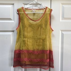 Sundance Mesh Embroidered Tank